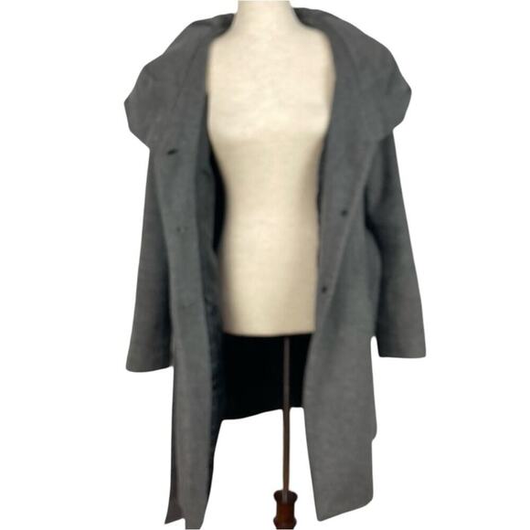 TAHARI Wool Blend Belted Shawl Collar Coat, Jacket in Grey - Picture 7 of 11